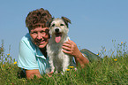 woman wit Parson Russell Terrier
