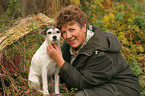 woman with Parson Russell Terrier