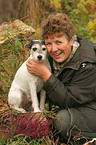 woman with Parson Russell Terrier