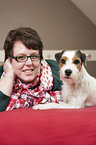 woman with Parson Russell Terrier