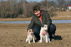 woman with Parson Russell Terrier