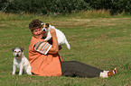 woman with Parson Russell Terrier