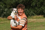 woman with Parson Russell Terrier