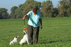 woman with Parson Russell Terrier