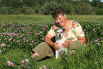 woman and Parson Russell Terrier