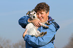 woman and Parson Russell Terrier