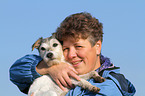 woman and Parson Russell Terrier