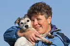 woman and Parson Russell Terrier