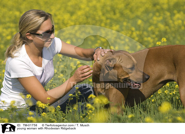 junge Frau mit Rhodesian Ridgeback / young woman with Rhodesian Ridgeback / TM-01758