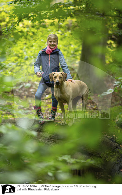 Mdchen mit Rhodesian Ridgeback / girl with Rhodesian Ridgeback / SK-01684