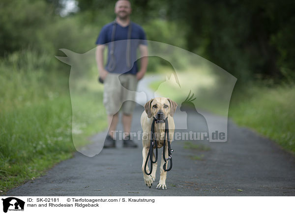 Mann und Rhodesian Ridgeback / man and Rhodesian Ridgeback / SK-02181