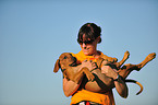 woman and Rhodesian Ridgeback