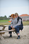 woman and Rhodesian Ridgeback