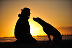 human and Rhodesian Ridgeback