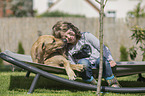 girl with Rhodesian Ridgeback