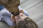 girl with Rhodesian Ridgeback