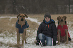 boy with Rhodesian Ridgebacks