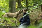 boy with Rhodesian Ridgeback