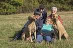 humans and 2 Rhodesian Ridgebacks