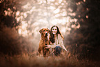 woman and Rhodesian Ridgeback