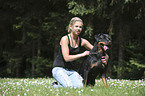 woman with Rottweiler