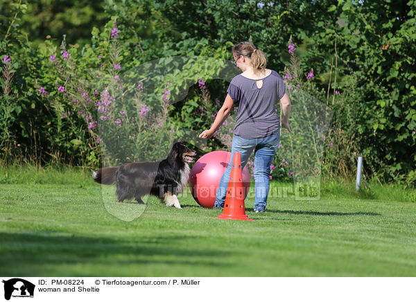 Frau und Sheltie / woman and Sheltie / PM-08224