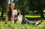 woman and Sheltie