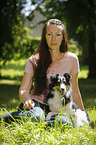 woman and Sheltie