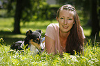 woman and Sheltie