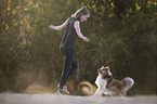 woman with Sheltie