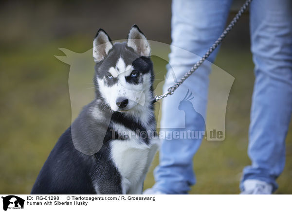 Mensch mit Siberian Husky / human with Siberian Husky / RG-01298