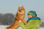 woman and Spitz