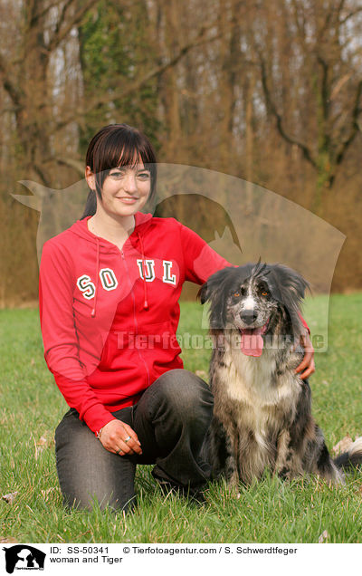 Frau und Altdeutscher Tiger / woman and Tiger / SS-50341