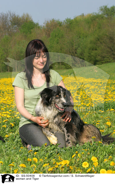 Frau und Altdeutscher Tiger / woman and Tiger / SS-50408