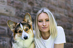 woman and Welsh Corgi Pembroke