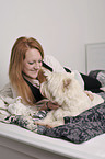 woman with West Highland White Terrier