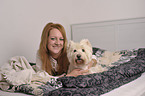 woman with West Highland White Terrier