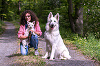 woman with 2 Dogs