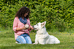 woman with Berger Blanc Suisse