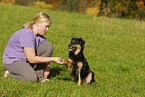 girl with dog