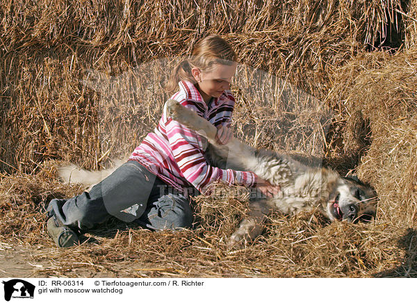 Mdchen mit Moskauer Wachhund / girl with moscow watchdog / RR-06314