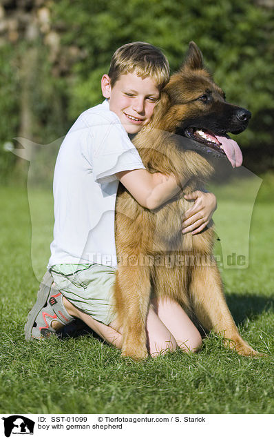 Junge mit Schferhund / boy with german shepherd / SST-01099