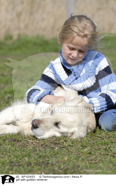 Mdchen mit Golden Retriever / girl with golden retriever / AP-02453