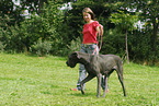 woman with great dane