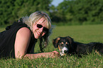 woman with mongrel puppy