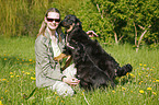 young woman with dog