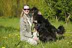 young woman with dog