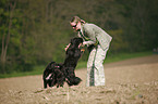 young woman with dog