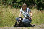 young woman with dog