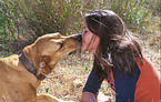 young woman with dog